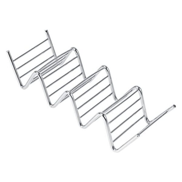 Ymiko 1pc Taco Organizador 4 Slot Design Ondulado Suporte de Comida de Metal para Casca Dura Tacos Acessórios de Cozinha