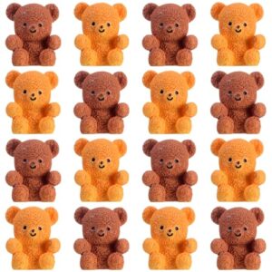 Yousoontic 50 peças de urso de resina fofo urso em miniatura para presentes, mini figuras de animais, ornamentos para decoração de bolo de aniversário, faça você mesmo, lembrancinha de festa de