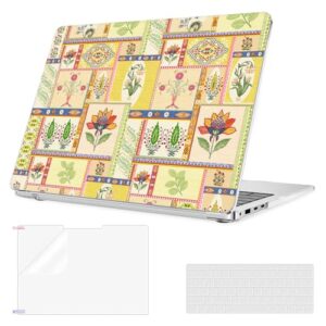 YSCLBAHUK Capa para laptop Microsoft Surface 35.1 cm versão 2024 7ª edição, modelo: 2036 padrão criativo durável resistente a arranhões, com protetor de tela + capa de teclado, floral vintage