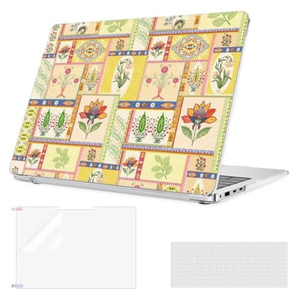 YSCLBAHUK Capa para laptop Microsoft Surface 35.1 cm versão 2024 7ª edição, modelo: 2036 padrão criativo durável resistente a arranhões, com protetor de tela + capa de teclado, floral vintage