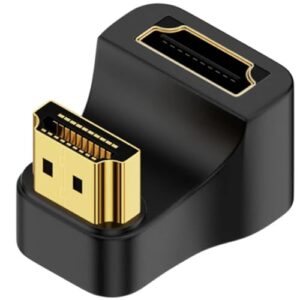 ZEZEFUFU Adaptador 8K HDMI 2.1 em forma de U macho para fêmea conversor de 180 graus, suporta 8K @60Hz 4K @120Hz para monitor de laptop PC
