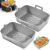 2 pacotes de cesta de silicone para fritadeira a ar comprimida de silicone, retangular, resistente ao calor, bandeja de alimentos para forno, micro-ondas (cinza)