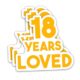 (3 peças) 18 Years Loved Sticker Happy 18th Birthday Adesivos de vinil à prova d’água It’s My 18th Birthday para garrafas de água, álbuns, diários, 7,6 x 7,1 cm