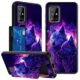 ACWDMKH Capa carteira para celular Galaxy-A71-5G com suporte e suporte para cartão, capa para celular Samsung Galaxy A71 5G de camada dupla híbrida macia TPU rígido PC rígido proteção à prova de