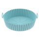 AGSYFFD Frigideira de silicone Air Fryer de 22 cm com forro de fritadeira a ar de silicone, antiaderente, acessórios reutilizáveis para forno, bandeja redonda de silicone para fritadeira a ar livre de 5 a 8 litros ou maiores (azul)