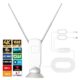 Antena de TV interna para Smart TV, antena HD digital omnidirecional de longo alcance sem cabo, suporta 4K/8K/1080p para canais locais gratuitos, com super amplificador de sinal (branco 1 peça)