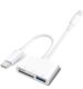 Apple USB-C e Lightning para cartão SD e TF e leitor USB para iPhone 15/14/13/12/11/XS/XR/X/8 7 6 5, MacBook Pro M1 Air, iPad Pro/Air, iMac, Galaxy S23/S22 (Branco-2)
