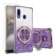 Asuwish Capa de celular para Samsung Galaxy A20 A30 capa magnética com protetor de tela de vidro temperado e anel à prova de choque com glitter brilhante suporte rígido acessórios M10s A 30 20A SM