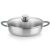 BRA Frigideira Cookware Master com tampa de vidro | Frigideira profissional de 25,9 cm – 2,6 litros | Frigideira de aço inoxidável | Compatível com todos os fogões – Indução completa | Sem PFAS |