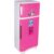 Brinquedo Geladeira Infantil Duplex Rosa Brinquedo Mini Frigobar Criança Princesa Portas Duplas