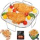 BYKITCHEN Rack de fritadeira quadrada de 20 cm, desidratador de aço inoxidável, acessórios de fritadeira a ar quadrada para Cosori, Instant Vortex, Nuwave Air Fryer, Ninja Foodi Grill