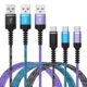 Cabo USB A para C de carregamento rápido para Samsung Galaxy S25 FE S25 Ultra S24 Ultra S24 FE S23 S22 A17 A56 A35 A25 A16, [pacote com 3 pés] Cabo carregador USB tipo C Nylon trançado para Google