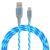 Cabo USB C LED de 1,8 m, carregador de telefone tipo C com fluxo de água, carregamento rápido e cabo de dados compatível com Samsung Galaxy S24/S23/S21 telefone 16/15 e mais (azul)