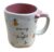 Caneca de café de Natal Rae Dunn, Merry & Bright – Bells Allover & Pink Bow Accent