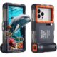 Capa de telefone universal à prova d’água para mergulho com snorkel e mergulho [15 m] capa de telefone subaquática para iPhone 16/15/14 Pro Max e Galaxy S24/S23/S22 universal subaquática foto e vídeo