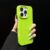 Capa macia de silicone fosco com cores doces para iPhone 16, 15, 14 Plus, 13, 12, 11 Pro Max, fluorescente, à prova de choque, neon brilhante, verde, para iPhone 15