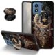 Capa Moon Girl para Motorola Moto G Play 4G 2024, capa protetora de TPU macio à prova de choque com suporte combinando, capa de telefone fina antiarranhões para Moto G Play 4G 2024 de 6,5 polegadas