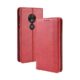 Capa para MOTO G7 PLAY,Retro Flip magnético,Caso de telefone de couro PU,Design de carteira com 3 slots de cartão e 1 clipe de dinheiro -Red