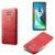 Capa para MOTO G9 Play,Proteção contra quedas,Casca de volta de cor sólida simples,Design de couro de imitação de plástico-Red