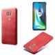Capa para MOTO G9 Play,Proteção contra quedas,Casca de volta de cor sólida simples,Design de couro de imitação de plástico-Red
