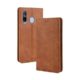 Capa para Samsung Galaxy M40,Retro Flip magnético,Caso de telefone de couro PU,Design de carteira com 3 slots de cartão e 1 clipe de dinheiro -Brown