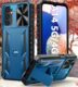 Capa protetora para Samsung Galaxy A14 4G/5G de grau militar à prova de quedas com suporte e slide | Capa de telefone resistente resistente e protetora texturizada – Azul