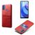 Capas Compatível com MOTO E20/MOTO E30/MOTO E40,Caso de couro PU-Tampa de telefone a prova de choque com 2 slots de cartão,Proteção anti-impressão digital e anti-gota-Red