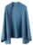 Cardigã feminino de caxemira leve com frente aberta, cachecol macio de pashmina, capa poncho quente de inverno com mangas, Azul, Meduim