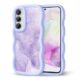 CASBST Capa de telefone compatível com Galaxy A35 5G para mulheres e meninas, moldura ondulada encaracolada com estampa fofa, capa de telefone à prova de choque de silicone macio e estética para