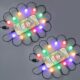 Ceoighe Pacote com 2 cabos de carregador de telefone USB tipo C, multicolorido, 12 LEDs, 50 polegadas, cabo carregador de telefone compatível com iPhone 15 Pro Max/15 Plus/S23 Ultra/S22 (Ball-Type C)