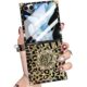 Changjia Capa para Samsung Galaxy Z Flip 7 com glitter, linda estampa de leopardo brilhante com estampa de guepardo com suporte de anel elegante à prova de choque para mulheres e meninas para Galaxy Z