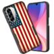 CICPLKSE Capa para Galaxy A17 5G, camada dupla, híbrida, à prova de choque, rígida, policarbonato macio, TPU, capa protetora para Samsung Galaxy A17 5G 6,7 polegadas 2025, bandeira americana retrô