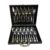 Conjunto de Talheres Inox 24 Peças, Maleta Preta de Armazenamento, Garfos e Colheres para Cozinha, Uso Manual, Lavar à Mão ou Lava-Louças