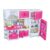 Cozinha de Brinquedo Infantil com Geladeira, Armário,Conjuntos de Cozinha de Brinquedo, Fogão e Coifa, Cor Rosa