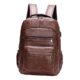 Deevoka Mochila de couro PU para laptop, mochila masculina para computador, mochila leve e portátil, mochila casual para caminhadas, compras no, CAFÉ