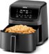 DEIME Air Fryer 7,2 QT 1700 W, forno sem óleo, fritadeiras de ar saudável, grande capacidade com 8 predefinições, tela LCD sensível ao toque, cozimento personalizável, cesta antiaderente (preto)