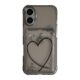 Emylisa Capa projetada para iPhone, capa de telefone macia transparente com desenho de linha e coração (preta, para iPhone 17 Pro Max)