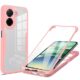 Ephoou Capa transparente para Xiaomi Redmi A5 4G 171 mm/Poco C71 com protetor de tela, camada dupla, à prova de choque, à prova de poeira, tudo incluído, capa para Redmi A5 4G QB-Rosa