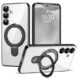 ETPESOK Capa compatível com Samsung Galaxy S24 com suporte de anel magnético [compatível com Mag-Safe] [protetor completo de lente da câmera] Capa de celular transparente para Samsung Galaxy S24 de