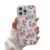 EYZUTAK Capa magnética para iPhone 16e com flores compatível com MagSafe, bonita floral elegante estética capa protetora fina transparente antiamarelamento para meninas e mulheres – rosa vermelha