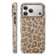 Fiyart Capa magnética para iPhone 17 Pro [compatível com MagSafe], linda moda marrom estampa de leopardo capa protetora fosca para mulheres meninas – marrom