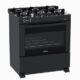 Fogao 6 Bocas Venax Delplus Vitreo Bl Preto Fosco Gas Glp