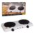 Fogareiro Elétrico Portátil 2 Bocas 127V – Controle de Temperatura, Fogão De Mesa, Cooktop, Base Antiderrapante