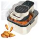 Fritadeira Air Fryer Forno Oven,fritadeira de ar visível 5 em 1, 8 menus predefinidos,grande capacidade de 9 litros,memória de desligamento com tela sensível ao toque holográfica