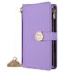 FWYANZH Capa carteira para iPhone 17 Pro Max/17 Pro/Air/17, capa de couro com bolsa flip fashion de luxo com corrente de metal Wristrap crossbody coldre de alta capacidade, roxo, ar