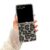 GCVXRUD Capa fofa para Samsung Galaxy Z Flip 7, design de estampa de leopardo fashion Flip 7, capa de telefone dobrável com corrente para mulheres, senhoras e meninas (preto)