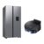 Geladeira Side by Side SmartThings com Dispenser de Água Samsung RS57 Inox 560L 220V + Aspirador Robô com conectividade Wi-FI combo
