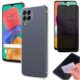 [GL CASES] Kit Capa Samsung Galaxy M22 Case Capinha Anti Impacto Reforçada Silicone Transparente Flexível Proteção De Câmera + Pelicula Samsung Galaxy M22 De Privacidade Vidro Anti Spy Espião