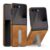 GO-VOLMON Capa para Samsung Galaxy Z Flip 7 com suporte de couro PU, capa com suporte dobrável oculto para Galaxy Z Flip 7, suporta carregamento sem fio, à prova de choque, capa de celular, marrom