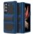 HIYUUTTBS Capa para Galaxy Z Fold 6, borracha de silicone 2 em 1 à prova de choque com policarbonato rígido robusto proteção total capa de telefone para Galaxy Z Fold 6, preto/azul marinho (YZ-97)